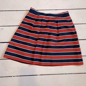 J.Crew red and blue striped skirt size 0